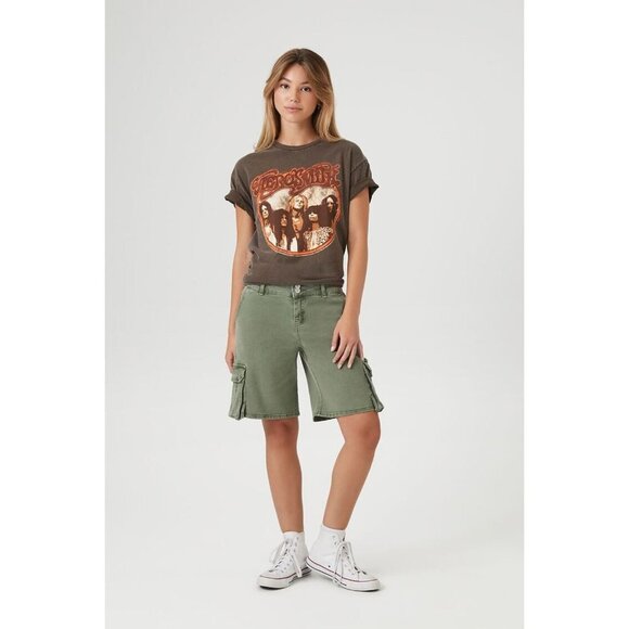 NWT FORVER 21 Aerosmith Oversized Graphic Tee Size M/L Color Brown - Picture 4 of 10